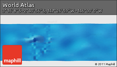 Physical Panoramic Map of the Area around 2° 58' 32" S, 146° 58' 29" W