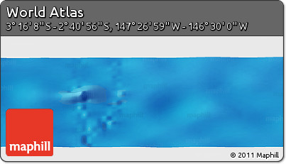 Physical Panoramic Map of the Area around 2° 58' 32" S, 146° 58' 29" W