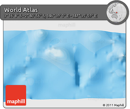 Political 3D Map of the Area around 2° 58' 32" S, 147° 7' 30" E