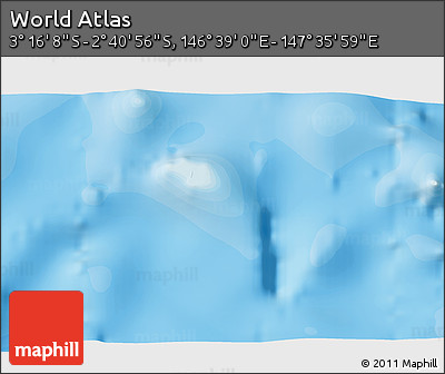 Political 3D Map of the Area around 2° 58' 32" S, 147° 7' 30" E