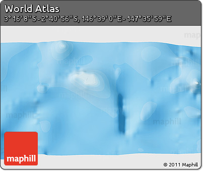 Political 3D Map of the Area around 2° 58' 32" S, 147° 7' 30" E