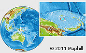 Physical Location Map of the area around 2° 58' 32" S, 147° 7' 30" E