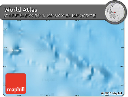 Physical Map of the Area around 2° 58' 32" S, 147° 58' 29" E