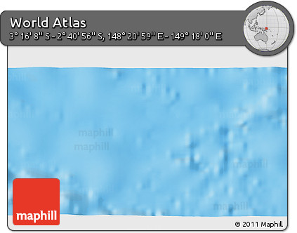 Shaded Relief 3D Map of the Area around 2° 58' 32" S, 148° 49' 29" E