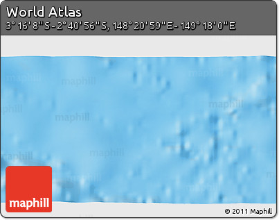Shaded Relief 3D Map of the Area around 2° 58' 32" S, 148° 49' 29" E