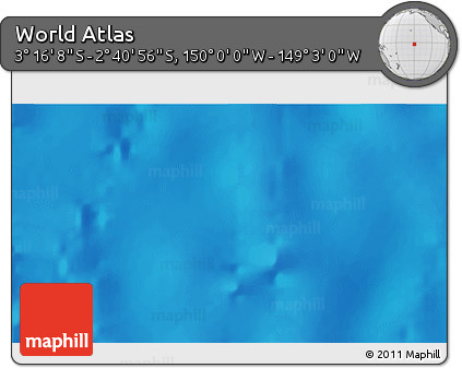 Physical 3D Map of the Area around 2° 58' 32" S, 149° 31' 30" W