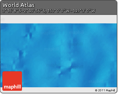 Physical 3D Map of the Area around 2° 58' 32" S, 149° 31' 30" W