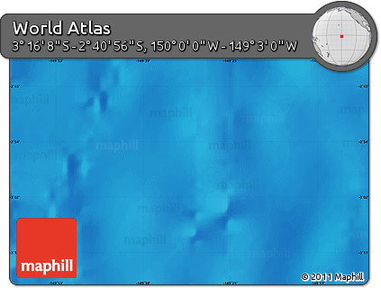 Physical Map of the Area around 2° 58' 32" S, 149° 31' 30" W
