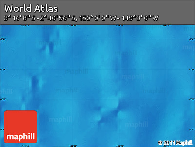 Physical Map of the Area around 2° 58' 32" S, 149° 31' 30" W
