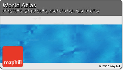 Physical Panoramic Map of the Area around 2° 58' 32" S, 149° 31' 30" W