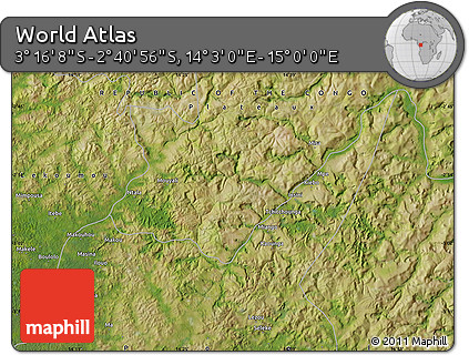 Satellite Map of the Area around 2° 58' 32" S, 14° 31' 30" E
