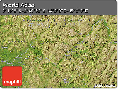 Satellite Map of the Area around 2° 58' 32" S, 14° 31' 30" E