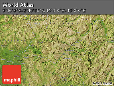 Satellite Map of the Area around 2° 58' 32" S, 14° 31' 30" E
