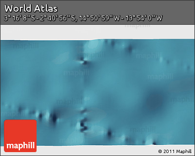 Satellite 3D Map of the Area around 2° 58' 32" S, 14° 22' 30" W