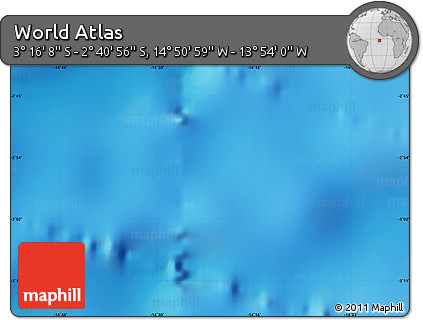 Physical Map of the Area around 2° 58' 32" S, 14° 22' 30" W