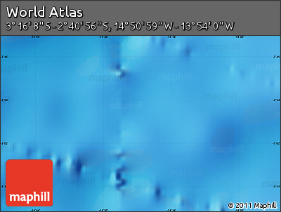 Physical Map of the Area around 2° 58' 32" S, 14° 22' 30" W