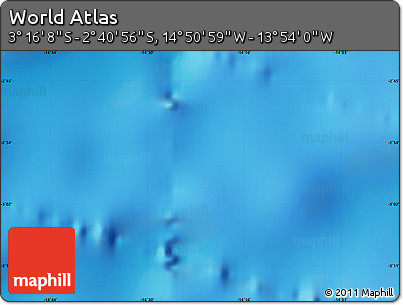 Physical Map of the Area around 2° 58' 32" S, 14° 22' 30" W