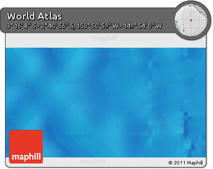 Shaded Relief 3D Map of the Area around 2° 58' 32" S, 150° 22' 30" W