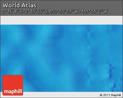 Shaded Relief 3D Map of the Area around 2° 58' 32" S, 150° 22' 30" W