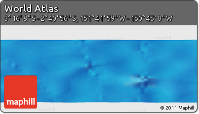 Physical Panoramic Map of the Area around 2° 58' 32" S, 151° 13' 29" W