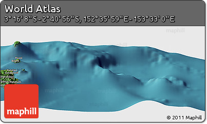 Satellite Panoramic Map of the Area around 2° 58' 32" S, 153° 4' 29" E