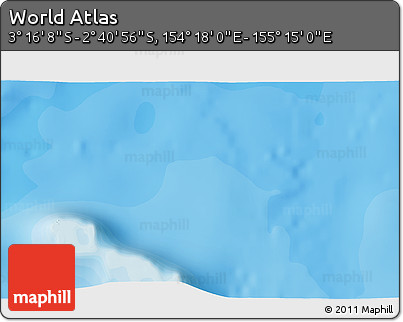 Political 3D Map of the Area around 2° 58' 32" S, 154° 46' 30" E