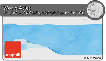 Shaded Relief Panoramic Map of the Area around 2° 58' 32" S, 154° 46' 30" E