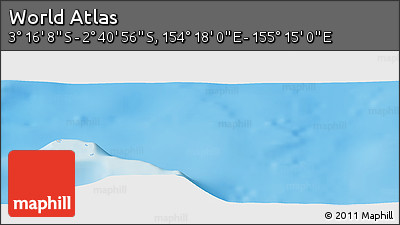 Shaded Relief Panoramic Map of the Area around 2° 58' 32" S, 154° 46' 30" E