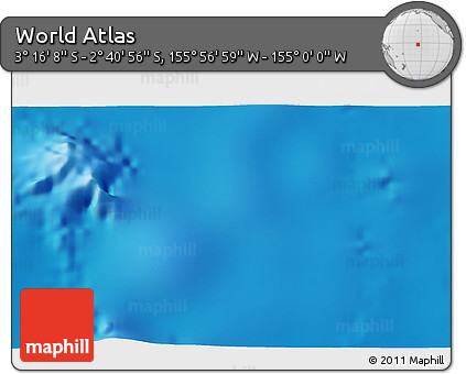 Physical 3D Map of the Area around 2° 58' 32" S, 155° 28' 29" W