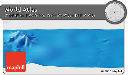 Physical Panoramic Map of the Area around 2° 58' 32" S, 155° 28' 29" W