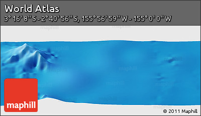 Physical Panoramic Map of the Area around 2° 58' 32" S, 155° 28' 29" W