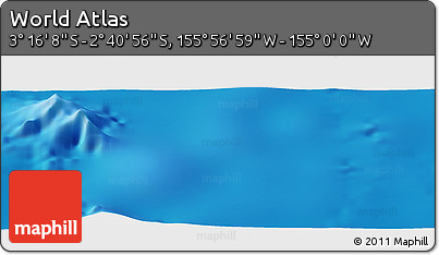 Physical Panoramic Map of the Area around 2° 58' 32" S, 155° 28' 29" W