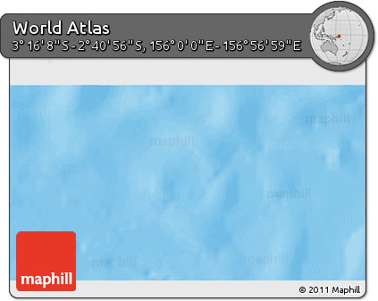 Physical 3D Map of the Area around 2° 58' 32" S, 156° 28' 29" E