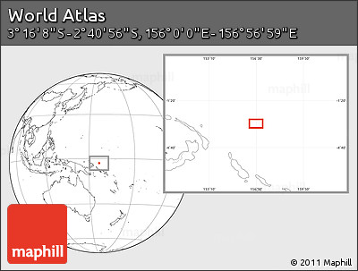 Blank Location Map of the Area around 2° 58' 32" S, 156° 28' 29" E