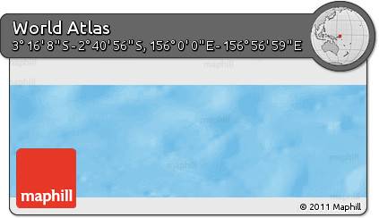Shaded Relief Panoramic Map of the Area around 2° 58' 32" S, 156° 28' 29" E