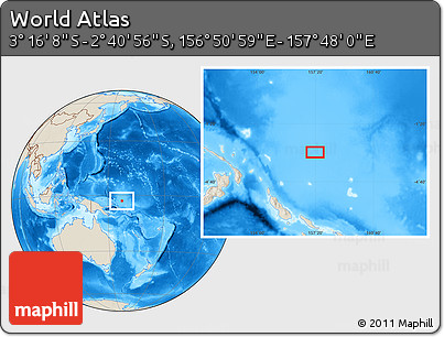 Shaded Relief Location Map of the Area around 2° 58' 32" S, 157° 19' 29" E