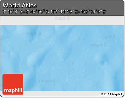 Shaded Relief 3D Map of the Area around 2° 58' 32" S, 158° 10' 30" E