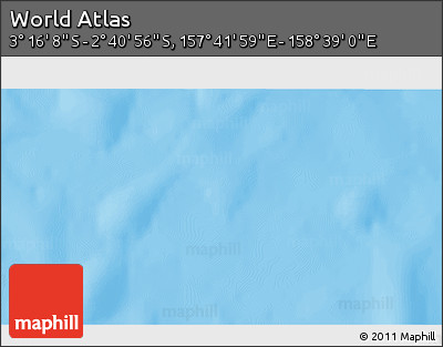 Shaded Relief 3D Map of the Area around 2° 58' 32" S, 158° 10' 30" E