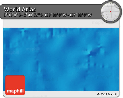 Shaded Relief 3D Map of the Area around 2° 58' 32" S, 158° 1' 30" W