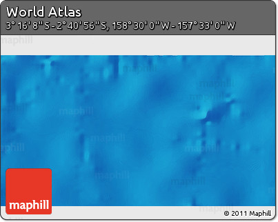Shaded Relief 3D Map of the Area around 2° 58' 32" S, 158° 1' 30" W