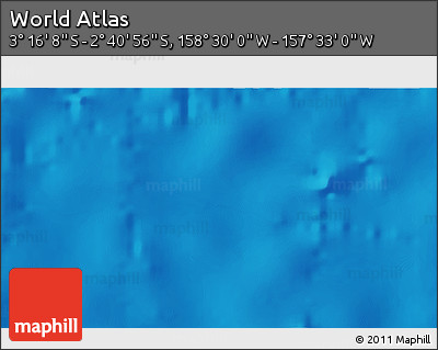 Shaded Relief 3D Map of the Area around 2° 58' 32" S, 158° 1' 30" W