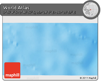 Shaded Relief 3D Map of the Area around 2° 58' 32" S, 159° 52' 30" E