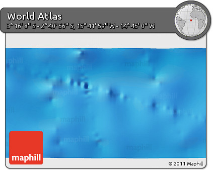Shaded Relief 3D Map of the Area around 2° 58' 32" S, 15° 13' 29" W