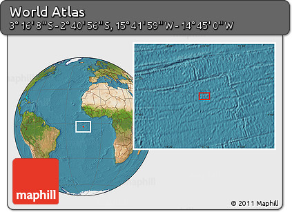 Satellite Location Map of the Area around 2° 58' 32" S, 15° 13' 29" W