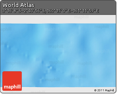 Shaded Relief 3D Map of the Area around 2° 58' 32" S, 160° 43' 29" E