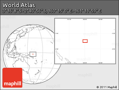 Blank Location Map of the Area around 2° 58' 32" S, 160° 43' 29" E