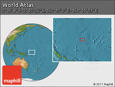 Satellite Location Map of the Area around 2° 58' 32" S, 160° 43' 29" E