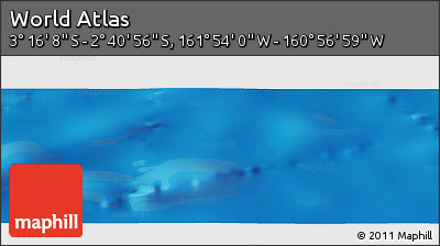 Physical Panoramic Map of the Area around 2° 58' 32" S, 161° 25' 30" W