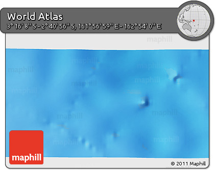 Shaded Relief 3D Map of the Area around 2° 58' 32" S, 162° 25' 30" E