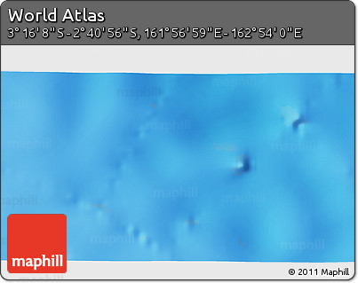 Shaded Relief 3D Map of the Area around 2° 58' 32" S, 162° 25' 30" E